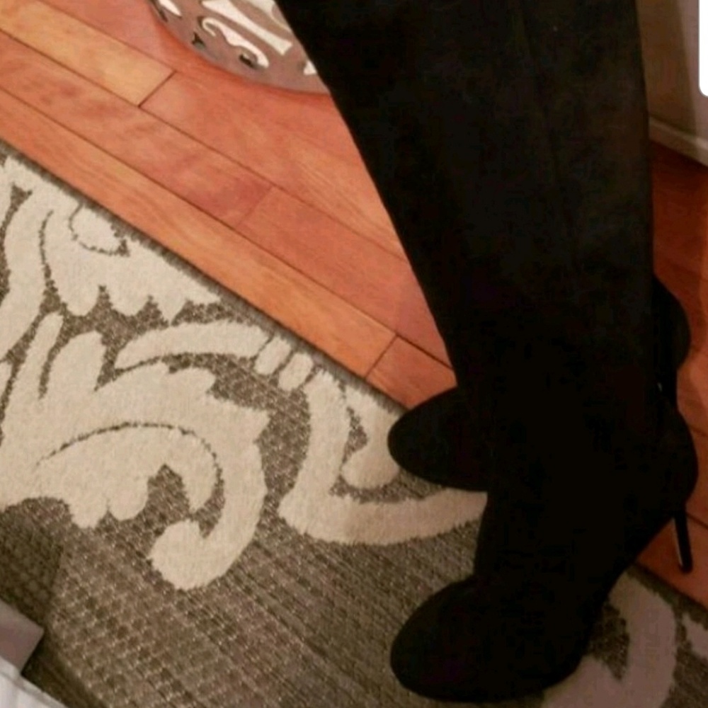 Jimmy Choo Haley 100 Black Suede Thigh High Boots